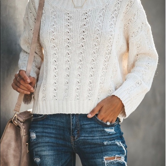 Cream knit sweater - Picture 2 of 4